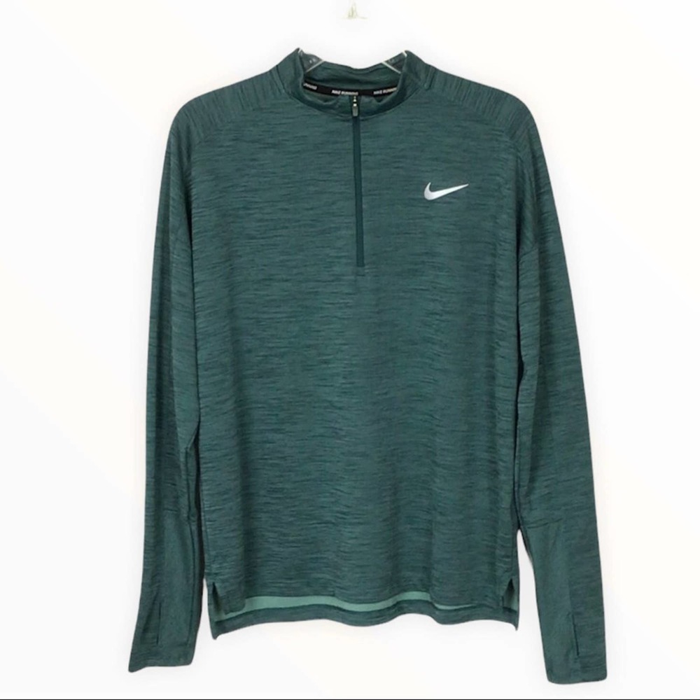 Nike | Teal Green 1/4 Zipper Pullover Thumbhole Athletic Shirt L